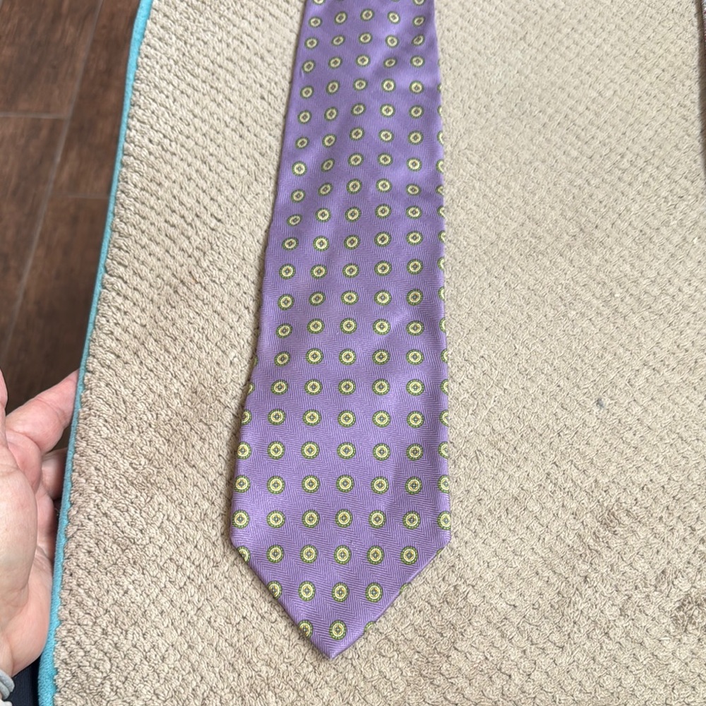 Brooks Brothers Silk Tie Purple and Green Geometric Design